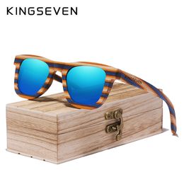 KINGSEVEN Handmade Original Design Sunglasses Coloured Wood Full Frame Women Luxury Brand Men's Glasses Eyewear D Sol 220511