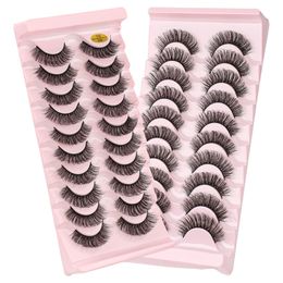 Handmade Reusable D Curved False Eyelashes Extension Thick Russian Curling Fake Lashes Multilayer Full Strip Lashes Easy to use 8 Models DHL