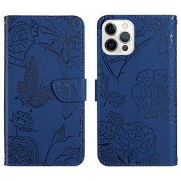 Butterfly Leather Wallet Cases For Iphone 14 Samsung A03S 165.8 M23 M33 M53 5G X Cover 6 Pro M13 A04S A23E A04 4G A14 Hand Feel Flower Credit ID Card Slot Holder Flip Cover