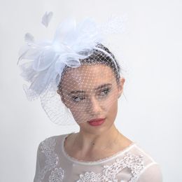 Headpieces FG18 Weddung Russian Tulle Cage Vei Bridal Birdcage Mini Blusher Veil Wedding Hair Accessory Face Cocktail HatsHeadpieces