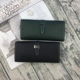 Wallets Women's Wallet Pu Made Soft Buckle Zipper Fashion Female Long Phone Cards Money Bags Lady Purse Small Change 358Wallets