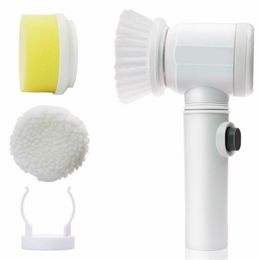 Handheld Kitchen Cleaning Brush Electric 3 Modes Lightweight Rechargeable Brush Set 5 In 1 Cleaning Tool Bathroom Bathtub Toilet 200923