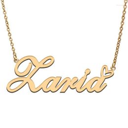 Pendant Necklaces Love Heart Zaria Name Necklace For Women Stainless Steel Gold & Silver Nameplate Femme Mother Child Girls Gift