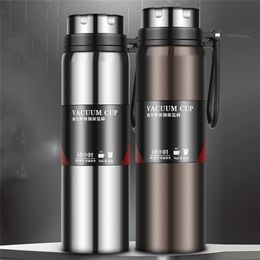 Sports Bottle 800Ml / 1000Ml Large Capacity Double Stainless Steel Thermos Outdoor Travel Portable Leak-Proof Car Vacuum Flask 220423
