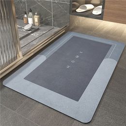 Super Absorbent Bath Mat Quick Drying Bathroom Napa Skin Carpet Modern Simple Non-slip Floor Mats Home Oil-proof Kitchen Clean 220401