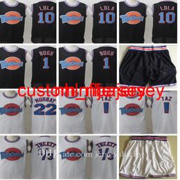 Space Jam Jersey Movie Tune Squad Looney Daffy Duck Bill Murray Lola Bugs Bunny TAZ Tweety Michael James Curry Basketball Shorts Black White S-XXL