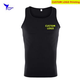 Summer Quick Dry Elastic Sleeveless Running Shirts Men Gym Fitness Tank Tops Bodybuilding Sports Vest Undershirt Custom 220608