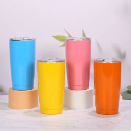 20oz Coffee Mug Cup Stainless Steel Vacuum Insulated Tumbler Big Capacity Wide Mouth Beer Mugs Wine Glass Travel Car Water Bottle