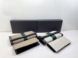Two Piece Set Wallet Luxury Brown And Beige Purse Rectangular Bag Passport Holder Designer Multilayer Cards Holders