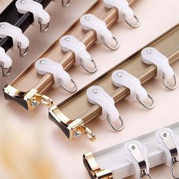 New Arrival Fashionable Champagne Thick Aluminum Alloy Curtain Curved Rails Nano Silence Pulley Curtain Accessories Tracks T200601