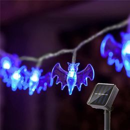 outdoor bat decorations UK - Strings Solar Powered 20 30 50 LED Bat String Lights DIY Hanging Horror Halloween Decoration For Outdoor Party XmasLED StringsLED