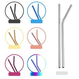 Wholesale 1500Pcs Reusable Drinking Straw Colourful Straight Bend Straws High Quality 304 Stainless Steel Metal Straw