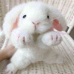 High Level Quality Plush Rabbit Toy Cuddly Animal Bunny Simulation Lifelike Baby Dolls For Children s Home decor J220704
