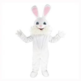 Halloween White Rabbit Mascot Costume Top Quality Cartoon Character Outfits Suit Unisex Adults Outfit Christmas Carnival Fancy Dress