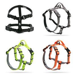 Dog Harness Collars Reflective Nylon Ribbon waterproof With reflective strip Position Four point Adjustment Pet Vest 414 D3