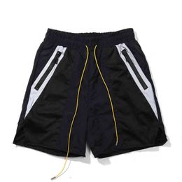 Rhudes Shorts Women Designer Limited Rhudes Shorts Men Shorts Summer New Reflective Hip Hop High Rhudes Pants Street Sports Training Bea 7917