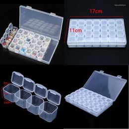 Storage Boxes & Bins 28 Slots Clear Plastic Adjustable Jewellery Box Case Craft Organiser Beads