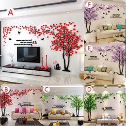 Acrylic Wallpaper Wall Decal 1*2M 3 Colour Bird 3D Tree TV Background Mural Home Decor Stickers Fashion Art