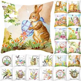 Cushion/Decorative Pillow Oil Paint Case Easter Print Cushion Cover Linen Sofa Car Decor Cojines Decora Poszewki Na PoduszkiCushion/Decorati