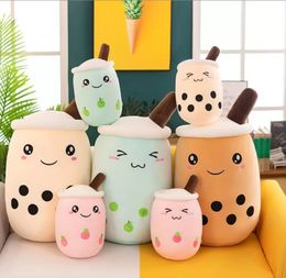 2022 new Bubble Tea Plush Toy Stuffed Animal Cute Food Cup Milk Boba Plush Soft Cushion Birthday Gift