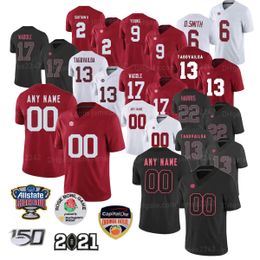 Custom College Football Jersey Jaylen Waddle Jones Tua Tagovailoa Patrick Surtain Ii Bryce Young Devonta Smith Ed White Red Black