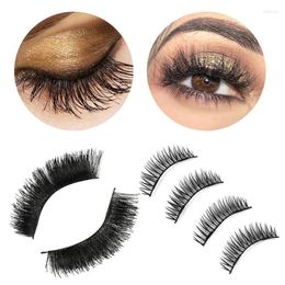 False Eyelashes 4Pcs Dual Magnet Wispy Long Thick Glue-free Big Eyes Handmade Lashes Reusable Fashion Makeup Cosmetic ToolsFalse