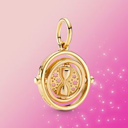 925 Sterling Silver charm Golden time Dangle charm pendant Original Fit Pandora Bracelet women gift diy Jewellery