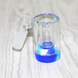 Smoking Glass Ash Catchers Bubbler Perc Reclaim Catcher Adapters for bong with 5ml silicone container dabber tool