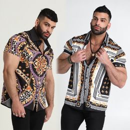 Summer Fashion Men's Blouse Loose Casual Shirts for Men Blouse Printed Designer Shirt Plus Size Beach Mens Clothing Top Blouses Blusa Business Tops