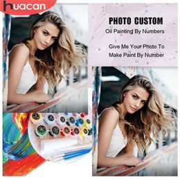 HUACAN Po Custom Oil Painting By Numbers Pictures Drawing Canvas Coloring Family Portrait Home Decoration DIY Gifts 220623