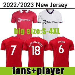 Soccer Jerseys Sancho Fans Player Version 22 23 Rashford Football Shirt Pogba Cavani B. Fernandes Varane Fred Cristiano Shaw