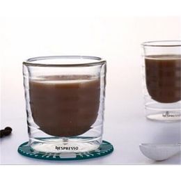 Coffee Cup Caneca 6pcslot Hand Blown Double Wall Whey Protein Canecas Nespresso espresso 85ml 150ml Thermal Y200106