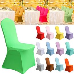 Chair Covers High-end Dining Cover Wedding Party Decoration All-inclusive One-piece Spandex White Elastic CoverChair