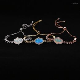 Link Chain 3 Colours Russia Fashion Woman Top Quality Luxury 2022 Blue Fire Opal Fatimas Hamsa Hand 2.5mm Tiny Cz Tennis Fine Bracelet