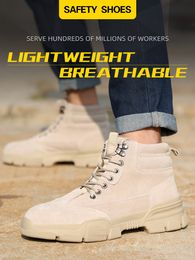 Men Safety Shoes with Indestructible Shoe Work Boots with Steel Toe Waterproof Breathable Sneakers Work Shoes
