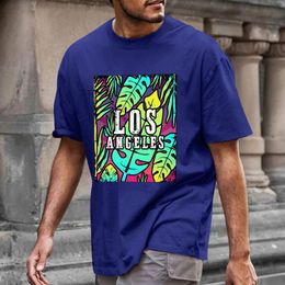 Men's T-Shirts Mens Summer Hawaiian Beach Personality Letter Print Round Neck Short Sleeve T Shirt Lady TopsMen's