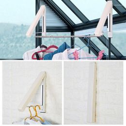 Laundry Bags Drying Rack Wall-mount Retractable Folding Invisible Clothes Hanger QJS Shop