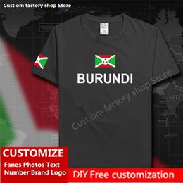 Burundi Burundian men t shirt Custom Jersey Fans DIY Name Number Brand High Street Fashion Hip Hop Loose Casual T shirt 220616gx