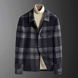 Men's Wool & Blends Autumn/Winter Men Warm Coat Turn-Down Collar Fashion Casual Double-faced 50%-69% Winter T220810