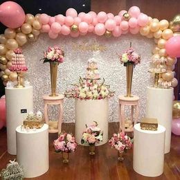 UPS 3 Stück runde Zylinder-Sockel-Display, Kunst-Dekor, Kuchenregal, Sockel, Säulen für DIY-Hochzeitsparty-Dekorationen H