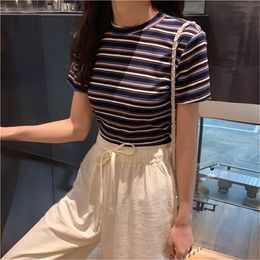 Summer sexy shoulderlength loose half sleeve Tshirt women summer size watch machine short sleeve T200614