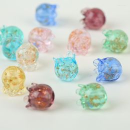 Other Fresh Linglan Flower Lanling Sands Glass Beads Colored Glaze Handmade Old Small Petals Edwi22