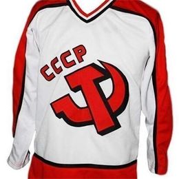Nik1 Custom Men Youth women Nik1 tage #24 Custom Name # Russia CCCP Retro New White Makarov Hockey Jersey Size S-5XL or custom any name or number