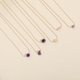 Pendant Necklaces Fashion Women Geometric Colorful Irregular Nature Stone Necklace Sexy Party Heart NecklacePendant