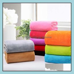 Blankets Home Textiles Garden Ll Soft Solid Bedspread Plush Winter Summer Throw Blanket Warm Double Bla Dhbig