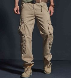 Мужские грузовые брюки Высококачественные повседневные брюки Мужчины Многократные карманы военные брюки мужская улица пешеходные походы.