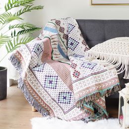 Bohemian Knitted Chair Lounge Blanket Bed Plaid Tapestry Bedspread Women Outdoor Beach Sandy Towels Cape Home Decoration