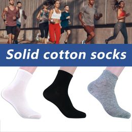 Men's Socks Solid Color Cotton Men's Autumn Thick Casual Crew Sport Winter Anti-friction Mid-calf SocksMen's