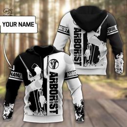 PLstar Cosmos 3DPrinted est Custom Name Arborist Unique Unisex Men Women Hrajuku Streetwear Casual Hoodies Zip Sweatshirt 11 220713