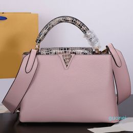 2022 Top Handle Handbag Crosssbody Shoulder Bag Fashion Letter Hasp Purse Genuine Leather Flap Tote Hand Bags Wallets Removable Wide